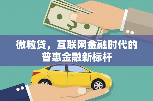 崂山微粒贷，互联网金融时代的普惠金融新标杆