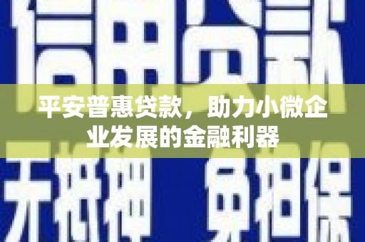 崂山平安普惠贷款，助力小微企业发展的金融利器