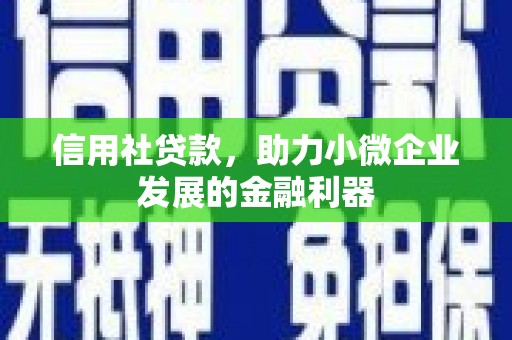 崂山信用社贷款，助力小微企业发展的金融利器