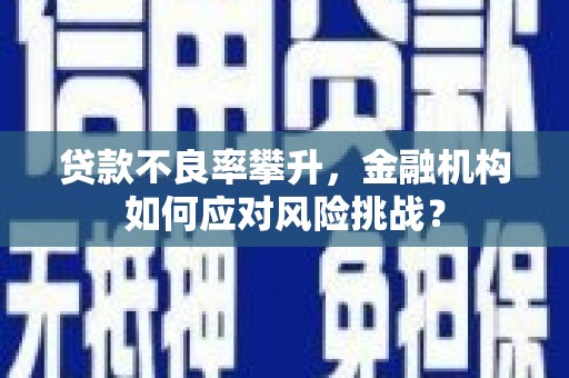 崂山贷款不良率攀升，金融机构如何应对风险挑战？